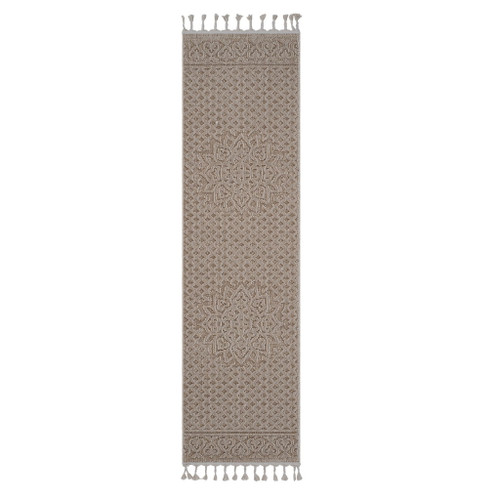 Guros - 2' X 8' Medallion Indoor / Outdoor Area Rug - Beige