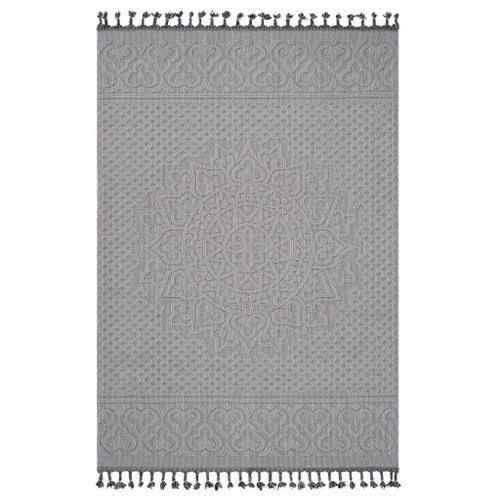 Guros - 6' X 9' Medallion Indoor / Outdoor Area Rug - White / Ivory