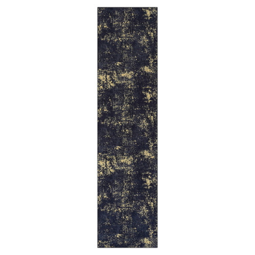 Maval - 2'6'' X 10' Washable Runner Rug - Black / Gold