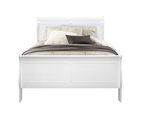 Charlston - Full Bed With LED - White