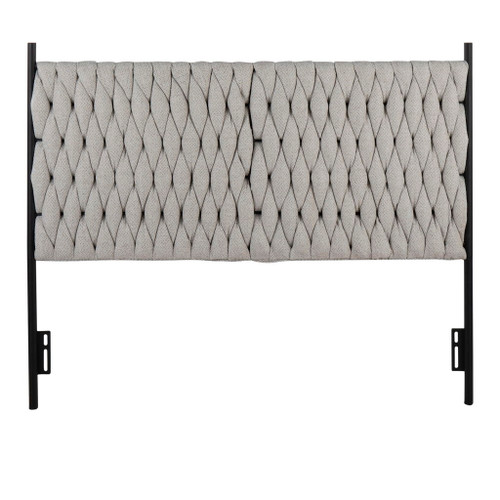 Braided Matisse - Queen Size Headboard - Black / Cream