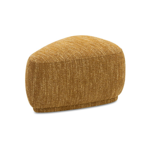 Pebble - Rounded Triangle Cocktail Ottoman - Mustard Yellow Tweed