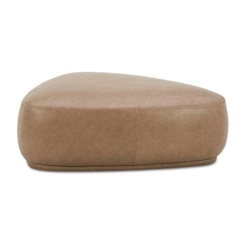 Pebble - Upholstered Rounded Triangle Cocktail Ottoman - Tuscan Tan Brown