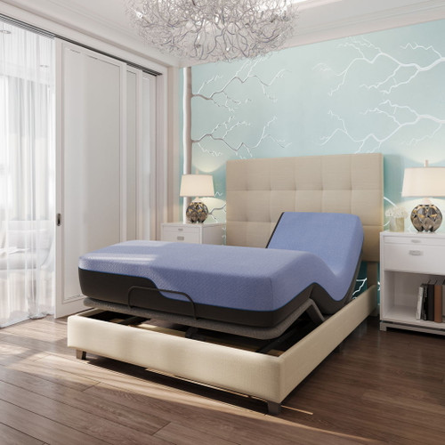 Refresh - 12" King Size Flex Head Hybrid Cooling Gelcare Memory Foam And Coil Mattress - Blue
