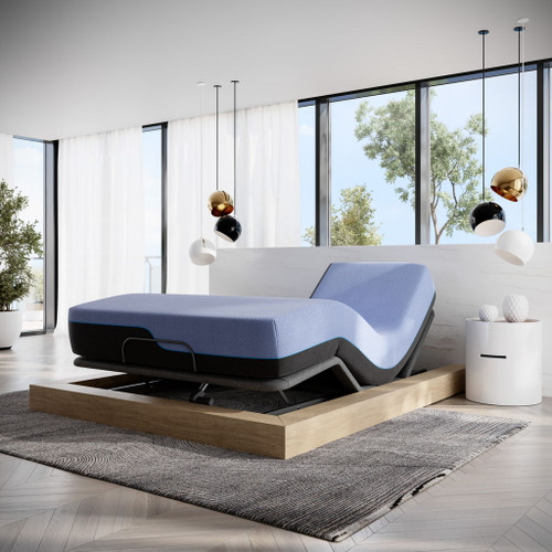 Refresh - 12" King Size Flex Head Hybrid Cooling Fast Responding Latex Foam And Coil Mattress - Blue
