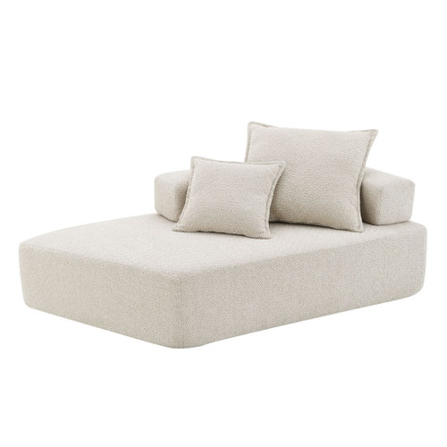 Special Shaped Frame For Oversized Modular U Shaped Sectional Floor Couch, Convertible Compressed Couch Spacious Foam Filled Sofa - Beige