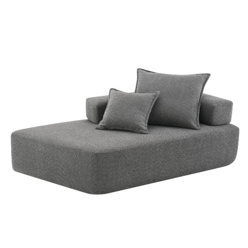 Special Shaped Frame For Oversized Modular U Shaped Sectional Floor Couch, Convertible Compressed Couch Spacious Foam Filled Sofa - Gray