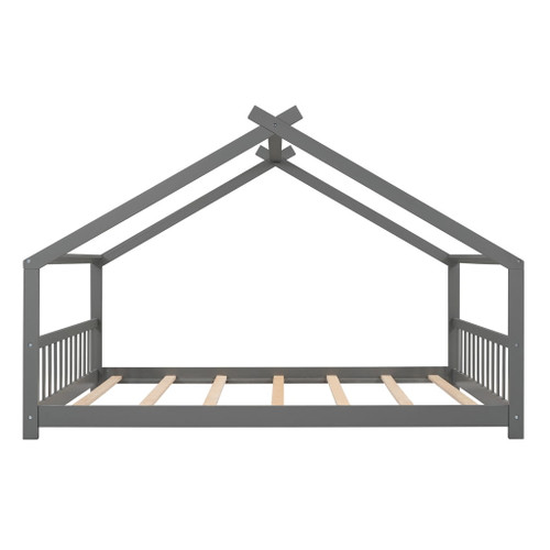 Full Size Playhouse Design Bed - Gray