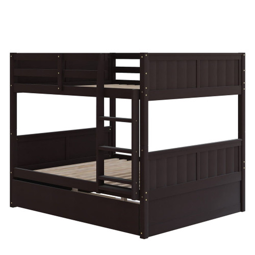 Full Over Full Bunk Bed With Twin Size Trundle - Espresso