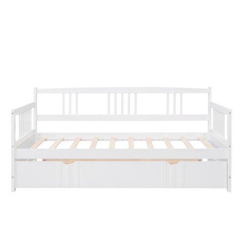 Twin Size DayBed With Twin Size Trundle - White