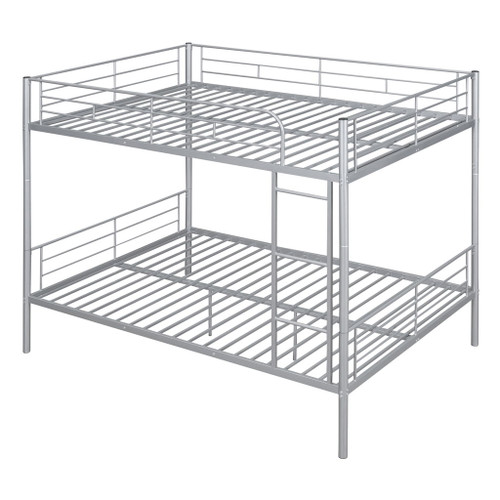 Full Over Full Metal Bunk Bed - Sliver