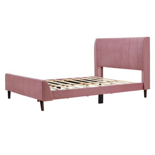 Full Size Upholstered Platform Bed - Pink