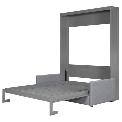 Queen Size Murphy Wall Bed With Cushion - Gray