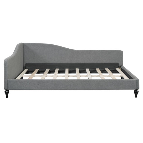 Full Size Modern L Shaped Linen Daybed With Legs - Gray