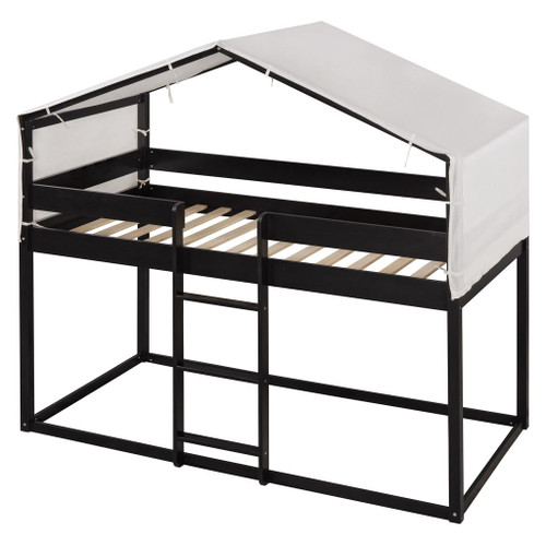 Twin Over Twin Bunk Bed & Tent - Espresso