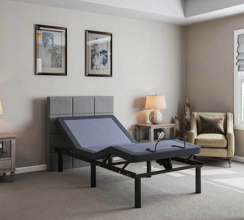 Bt2000 - Twin Adjustable Bed Base With Full-Range Positions Adjustment - Blue / Gray