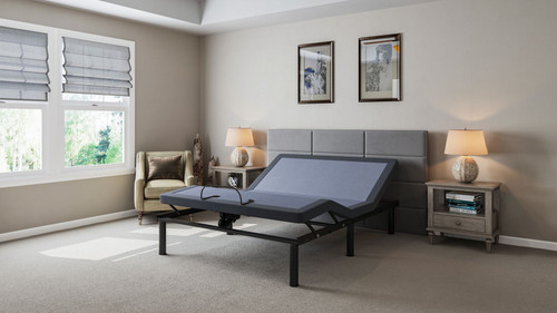 Bt2000 - King Adjustable Bed Base With Full-Range Positions Adjustment - Blue / Gray