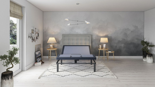 Bt3000 - California King Adjustable Bed Base With Head And Foot Position Adjustment - Blue / Gray