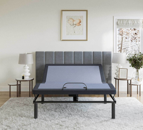 Bt2500 - King Adjustable Bed Base With Full-Range Positions Adjustment - Blue / Gray