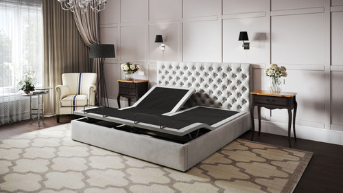 Btx5 - Flex Head Queen Adjustable Bed Base With Head And Foot Position Adjustment - Black / Gray