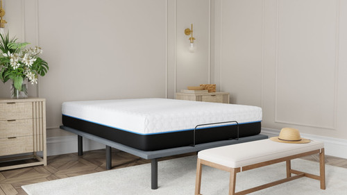 Copper Lux - 12" California King Soft Memory Foam Mattress With Phase Change Cooling Fabric - White / Gray