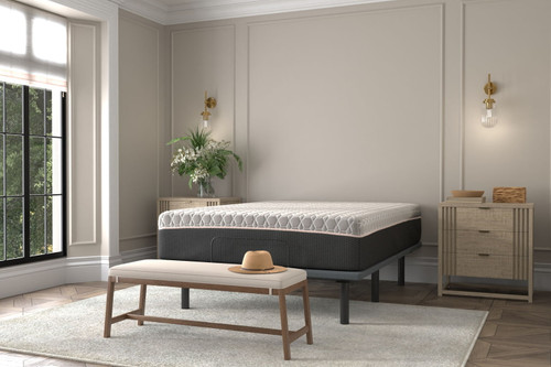 Copper Lux Hybrid - 12" Queen Mattress With Copper Infused Contouring Memory Comfort Layer And Supportive Coil System - Black / Gray