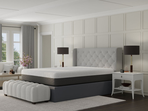 Pur Chill - 12" King Soft Mattress With Phase Change Cooling Fabric - White / Gray