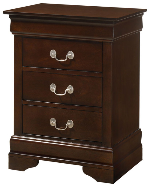 Louis Phillipe - 3 Drawer Nightstand - Cappuccino