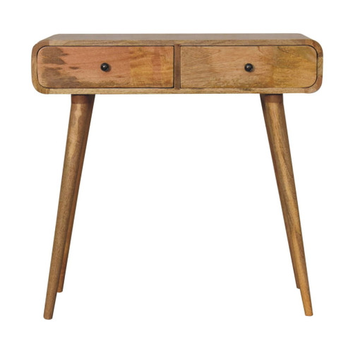 Curved Hallway Table - Oak