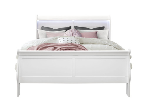 Charlston - Queen Bed With LED - White