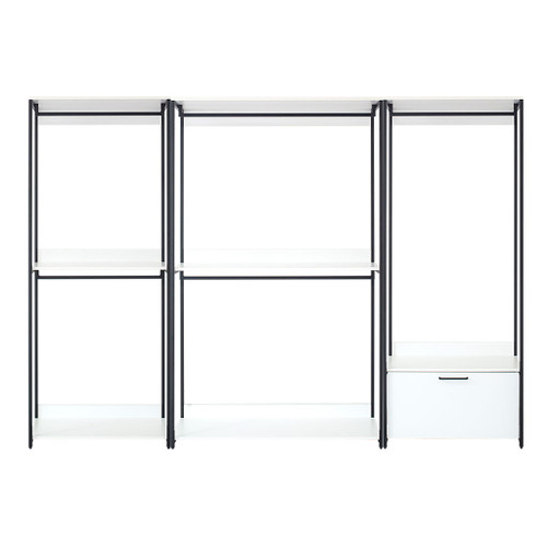 Fiona - Freestanding Walk In Closet System With Metal Frame Melamine - White