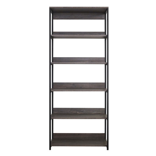 Monica - Wood And Metal Walk In Closet With 5 Shelves Construction - Gray