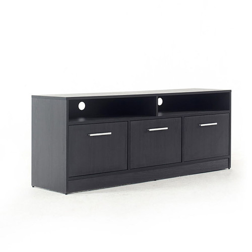 Holland - Contemporary TV Stand With 3 Soft Closing Doors - Dark Gray