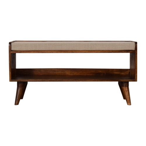Solid Wood Bench With Upholstered Sea Solid Wood Bench With Upholstered Sea