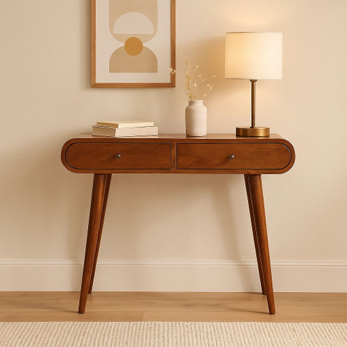 Solid Wood Curved Edge Console Table Solid Wood Curved Edge Console Table