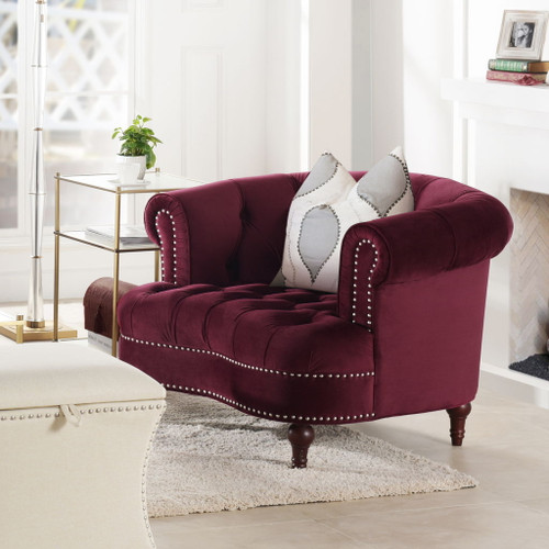 La Rosa - Victorian Tufted Upholstered Accent Chair La Rosa - Victorian Tufted Upholstered Accent Chair
