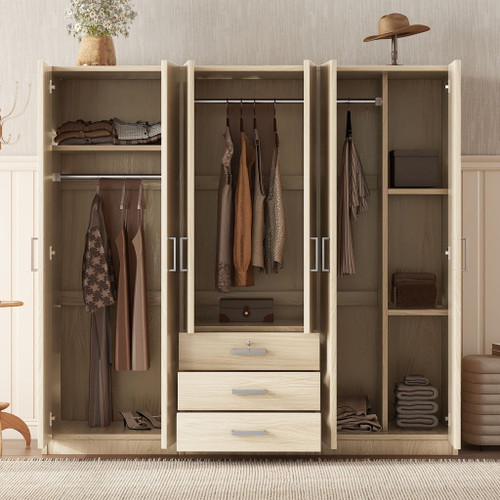 6 Doors Wardrobe Storage For Bedroom, With Big Drawers 6 Doors Wardrobe Storage For Bedroom, With Big Drawers
