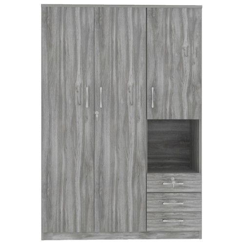 2 Doors Wardrobe Storage For Bedroom With Shelves And 3 Drawers