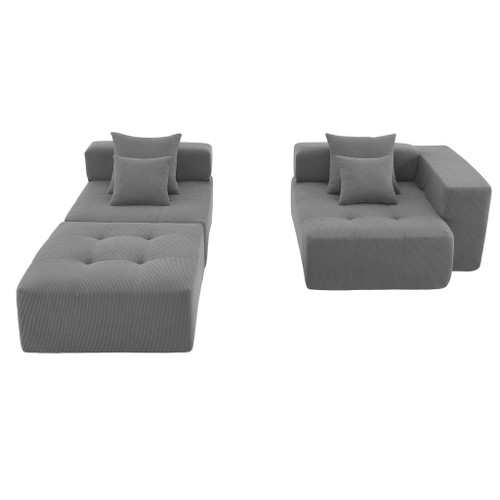 Free Combination L Shaped Modular Sectional, Minimalist Floor Couch Set, Convertible Foam Filled Cloud Compressed Couch For Living Room