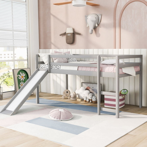 Loft Bed With Slide, Multifunctional Design Loft Bed With Slide, Multifunctional Design