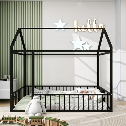 Metal Bed House Bed Frame With Fence Metal Bed House Bed Frame With Fence