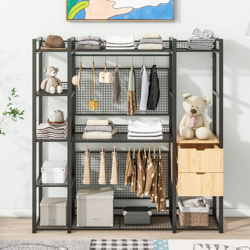 Open Style Wardrobe With Hanging Rails, Shelves And Drawers Open Style Wardrobe With Hanging Rails, Shelves And Drawers