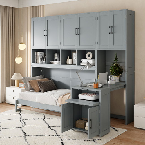 Murphy Wall Bed With Closet, Drawers & Desk Murphy Wall Bed With Closet, Drawers & Desk