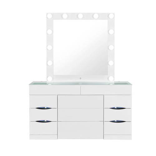 Elisa - Vanity Set With Stool And LED Lights - White