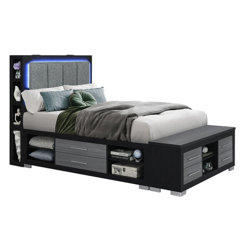 Messa - 5 Piece Bedroom Set With Bookcase Headboard