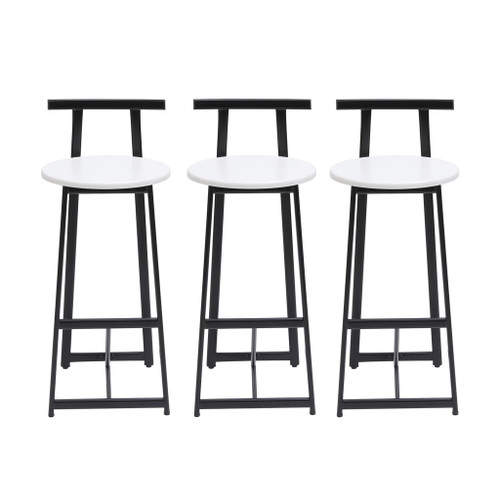 Modern Bar Stools With Backrest For Kitchen (Set of 3) Modern Bar Stools With Backrest For Kitchen (Set of 3)