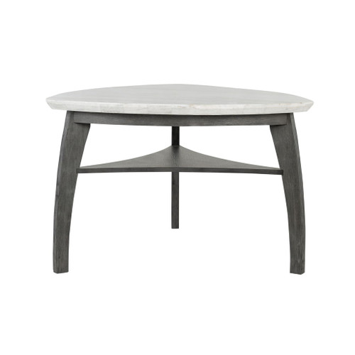 Jasmine - Bar Table With Arched Legs And Marble Top, Triangular Shape - Gray Jasmine - Bar Table With Arched Legs And Marble Top, Triangular Shape - Gray