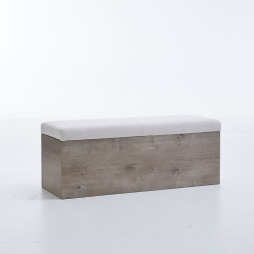 Shelton - Upholstered Flip Top Storage Bench - Ivory / Light Gray / Camel Oak Shelton - Upholstered Flip Top Storage Bench - Ivory / Light Gray / Camel Oak