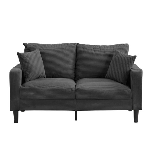 Modern Upholstered Loveseat Sofa With High Resilience, Wooden Frame - Dark Gray Modern Upholstered Loveseat Sofa With High Resilience, Wooden Frame - Dark Gray