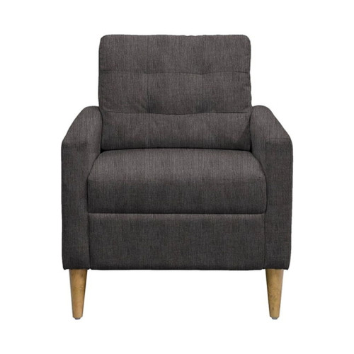 Tufted Back Accent Chair With Track Arm Silhouette - Gray Tufted Back Accent Chair With Track Arm Silhouette - Gray